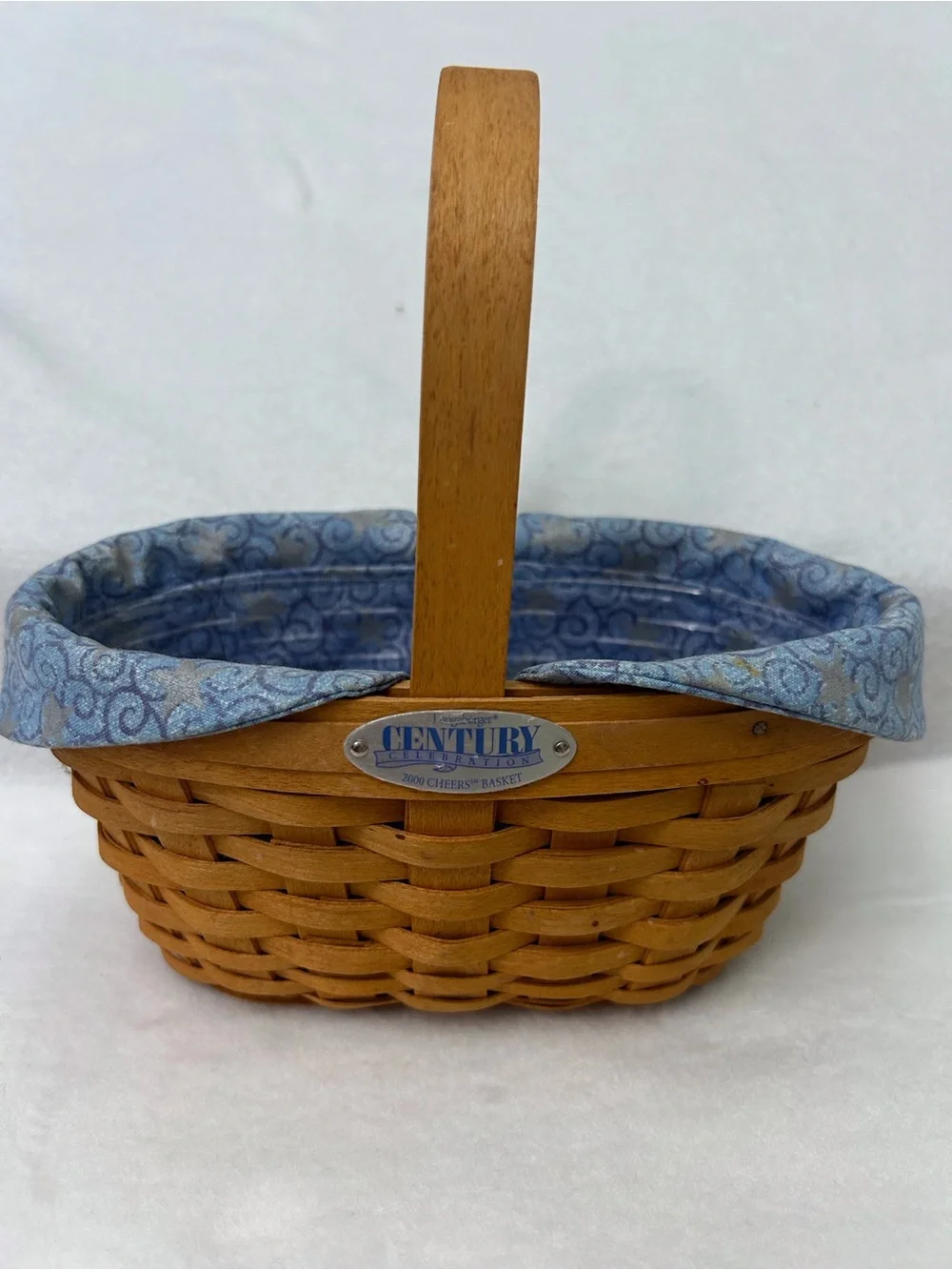 Longaberger 2000 Century Celebration Cheers Basket with Blue Liner